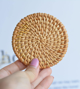 Rustic Handmade Wicker <b>Coaster</b> Natural <b>Woven</b> Classic Heat Safe Decor Dining Table Kitchen Living Room Made in Vietnam - Product Image 4