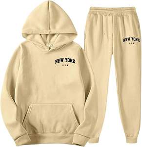 Pantalon de survêtement et sweat à capuche en coton en tissu doux de sport de haute qualité Ensemble 2 pièces Survêtements pour hommes Vêtements de jogging avec sérigraphie - Product Image 1