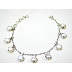 925 Sterling <b>Silver</b> Natural Shape <b>Pearl</b> <b>Bracelet</b> Handmade Vintage Bezel Jewelry with Genuine <b>Pearl</b> Unique Bangles - Product Image 2