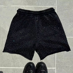 Shorts en jean déchirés style strass, nouvelle collection été, taille haute, coupe slim, pour femmes et hommes – Vente flash - Product Image 2
