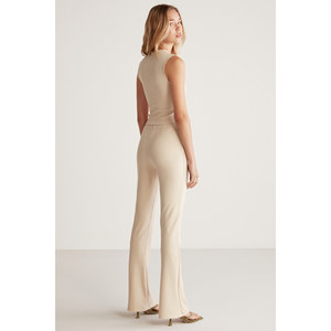 ETHIQUET Jolly Pantalon long évasé pour femme en tricot crêpe interlock, entièrement ajusté, taille haute élastiquée - Product Image 4