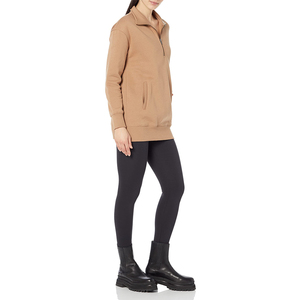 Usine en gros hiver 100% coton matériel léger demi fermeture éclair avant personnalisé sweat polaire tissu pull Style - Product Image 3