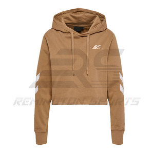 เสื้อฮู้ดคอตตอน/เส้นใยไม้ไผ่สำหรับผู้หญิงเสื้อครอปมีฮู้ดแบบสวมหัวแฟชั่นใหม่ - Product Image 4