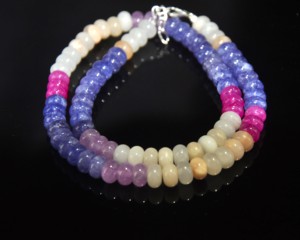 Collar de Cuentas Redondas de Caramelo Arcoíris, Cuentas de Piedras Preciosas Multicolores Lisas de 8 mm, Collar de Cuentas de Caramelo Colorido - Product Image 5