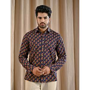 เสื้อเชิ้ตผ้าป๊อปลินลายพิมพ์ลำลองสำหรับผู้ชาย แขนยาว ลายจุด ไซส์ XL ระบายอากาศได้ดีและมีสไตล์ แฟชั่น ODM - Product Image 5