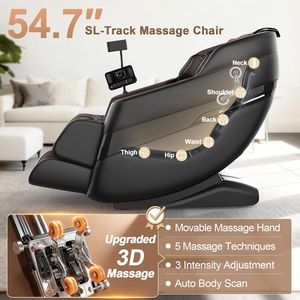 Sillón de Masaje con Oxígeno Negativo, Ajuste Automático de Hombros, Sillón de Masaje Eléctrico Reclinable de Cuerpo Completo con Gravedad Cero - Product Image 3
