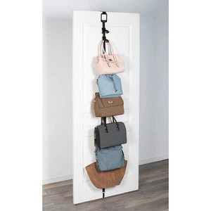 Organizzatore per Borse da Appendere Sopra la Porta J&V Textiles, Nero, Misura Standard, in Tessuto e Plastica, per Uso in Bagno - Product Image 1
