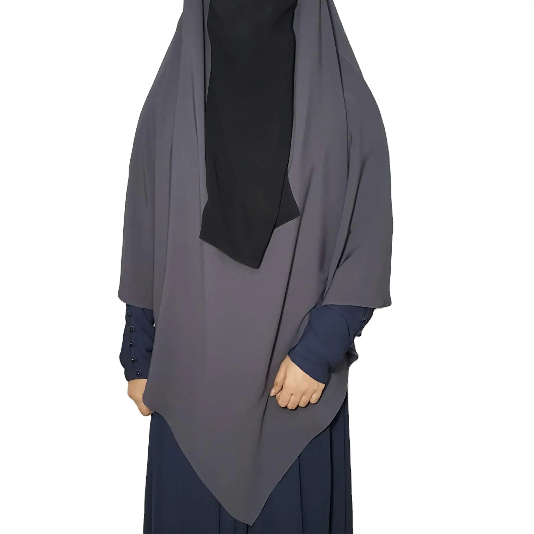 Nuovo stile francese diamante Khimar abbigliamento moderno modesto tessuto Nidah abbigliamento islamico Hijab all'ingrosso Burqa velo a strato singolo