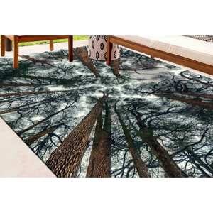 Tree Landscape Printed <b>Rug</b>: Farmhouse Decor, Easy Clean, <b>Outdoor</b> Use,Velvet <b>Rug</b> - Product Image 4