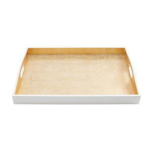 Meilleur Design Grand Rectangle Or Laque Plateau de Service avec Poignée Vente en Gros pour Bar Hôtel Restaurant pour le Vietnam - Product Image 2