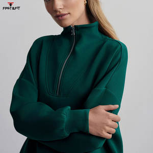 2025 alta calidad hecho a medida transpirable nuevo diseño media cremallera mujeres sudaderas hechas en Pakistán - Product Image 5