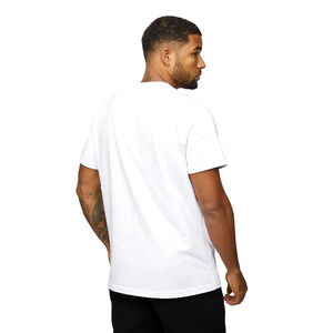 Ensemble t-shirt blanc et jogging noir pour homme, haut à manches courtes en coton et pantalon slim en polaire, tenue streetwear - Product Image 4