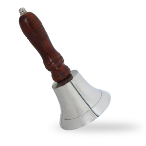 Campana Vintage de 6 pulgadas con estampado personalizado, acabado de latón pulido, calidad, decoración navideña de Halloween, artesanías de Metal con madera - Product Image 5