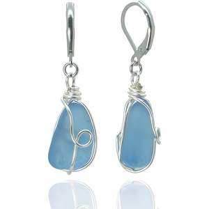 Nouveauté Boucles d'oreilles pendantes Aqua Drop Haute qualité Fil en laiton plaqué or Certifié IGI Cadeau de fête - Product Image 2