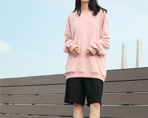 Nueva llegada de gran tamaño de las mujeres sudaderas con capucha Drop Shoulder Heavyweigh algodón de manga larga de impresión de pantalla letras sudaderas con capucha de las mujeres - Product Image 3