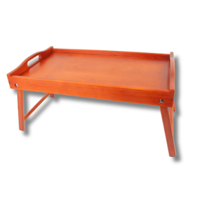 Bandeja de Desayuno de Madera de Pino con Patas Plegables 50x30 cm, Acabado Caoba, Mesa de Cama, Venta al por Mayor, Logotipo Personalizado - Product Image 1