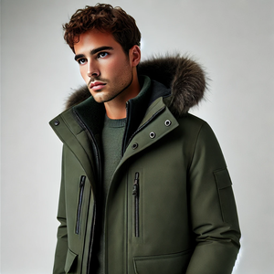 Haute qualité hommes hiver Parka épais chaud réversible coupe-vent vêtements d'extérieur décontractés imperméable fourrure capuche respirant veste moyenne - Product Image 6