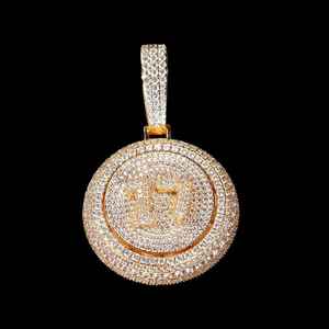 Pendentif Lettres Tendance pour Homme en Moissanite et Diamant, Plaqué Or Rose/Or, Argent 925, Personnalisable, Bijoux Hip Hop Rotatifs - Product Image 2