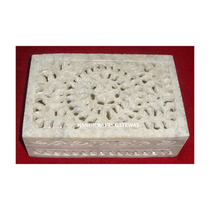 Stéatite de qualité haut de gamme sculpture forme rectangulaire conception unique boîtes de rangement de bijoux pour Festival cadeau but fournisseur - Product Image 1