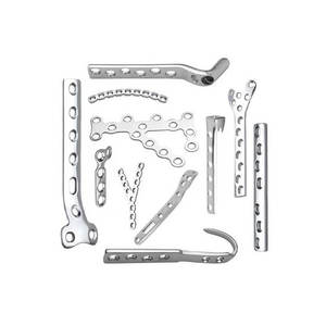 Instrumento de Cirugía Maxilofacial Serie de traumatismos Cirugía cosmética de acero Micro recto Placa de 14 agujeros Manual Surgiright - Product Image 6