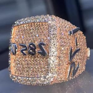 VVS Moissanite Bague en argent sterling 925 plaqué or rose Cadeau de fiançailles pour hommes et femmes-Test de diamant réussi - Product Image 6