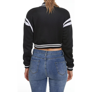 Veste universitaire courte en laine pour femmes manteau rose personnalisé respirant avec veste courte d'hiver de style Letterman - Product Image 2