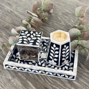 Portavelas lacado en negro, oferta competitiva, soporte para velas lacado, vajilla hecha en Vietnam - Product Image 6