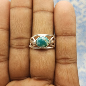 Anillo de banda de Plata de Ley 925 delicado, amazonita piedra preciosa de Natural, corte ovalado, diamante, boda, venta al por mayor, joyería para mujer de Jaipur India - Product Image 2