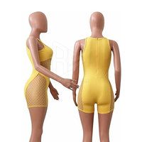 Combinaison décontractée pour femme, été, respirante, séchage rapide, Spandex/Nylon, logo personnalisé, haute qualité, une pièce, col rond