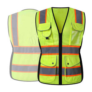 Chaleco DE SEGURIDAD reflectante de poliéster de alta visibilidad personalizable, ropa de trabajo impermeable, bolsillos para trabajo al aire libre, logotipo incluido - Product Image 2