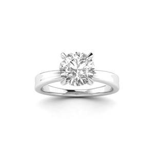 AJRETAIL Bague en or blanc cloutée de 1 carat avec diamant cultivé en laboratoire Couleur F Clarté VS1 Certifiée IGI - Product Image 1