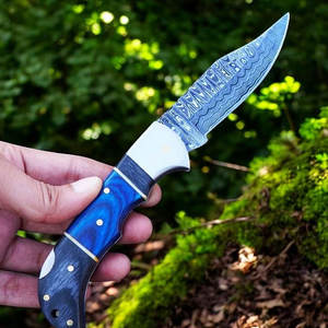 Navaja de Bolsillo Personalizada Hecha a Mano con Hoja Deslizante de Damasco y Mango de Madera Exótica, Grado Industrial, 12 Pulgadas, 3 Años de Garantía, Soporte OEM - Product Image 2