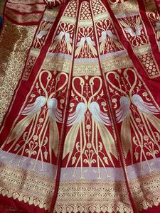 Vente en gros de brocart de luxe indien traditionnel 100% tissu tissé en soie motif imprimé robe de mariée saris écharpes Collection - Product Image 2