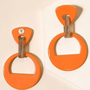 Pendientes de gota de madera y resina de moda de alta calidad, accesorio de moda de Color personalizado para mujeres para bodas - Product Image 1