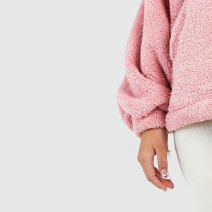 Veste polaire Teddy à la mode pour femmes nouvelle saison doublée fermeture éclair sweat à capuche surdimensionné chaud tissu tricoté sweat à capuche élégant Haus Industries - Product Image 4