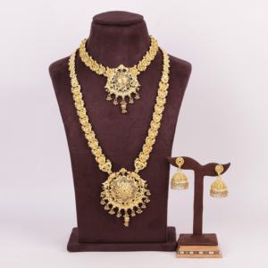 Venta al por mayor 14K 18K 24K chapado en oro de las mujeres collares largos y pendientes de diseño de moda tradicional conjunto de joyería de la boda - Product Image 1