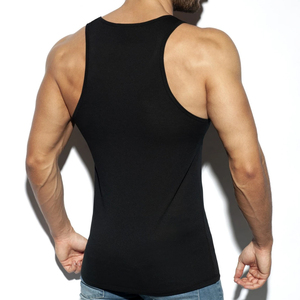 Camiseta sin mangas de gimnasio de secado rápido para hombres para entrenamientos de verano Tejido deportivo de punto Servicios OEM incluidos - Product Image 3