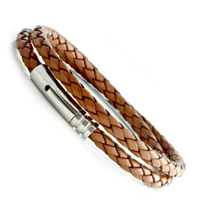 Mens Leather <b>Bracelet</b> Woven Braided <b>Adjustable</b> Brown or Black Gifts for Him Lomas Wall Hanging - Product Image 2
