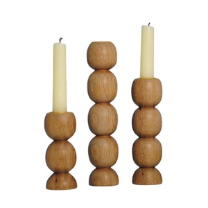 Portavelas Cónico de Madera Hecho a Mano de Diseño Creativo de ROSHAN HANDICRAFTS, Acabado Laminado de 2 Colores para Decoración del Hogar y Hoteles - Product Image 1