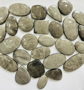 เกรด AAA หินสีเงินเงาแบบออบซิเดียนอัญมณีออบซิเดียนหินอัญมณีทำพลอยรูปทรงผสมหินออบซิเดียน - Product Image 5