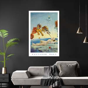 Salvador Dali Modern <b>Poster</b> Dream Caused by a Flight of Bees Black <b>Frame</b> Paper Wall Art - Product Image 2