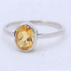 ซื้อพลอยซิทรีนจากธรรมชาติอันล้ำค่า925แหวนเงินสเตอลิงดีไซน์เนอร์สำหรับงานแต่งงานเครื่องประดับผู้หญิงขายส่ง - Product Image 1