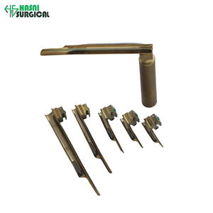 Nuevo Laringoscopio Manual de Fibra Óptica Hasni de Acero Inoxidable Quirúrgico, Color Dorado - Product Image 1