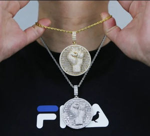 สตาร์ดัชต์ไมโครของผู้ชายที่ถูก3D สไตล์ฮิปฮอปเพชรโมอิสซาไนท์จี้เพชรกำปั้นและเสน่ห์เต็มไปด้วยเพชรทำให้ดูสดใส - Product Image 5