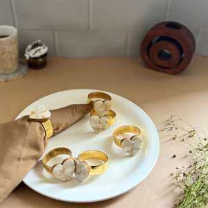 Anneaux de serviette modernes et écologiques en résine, métal, bois, verre, taille personnalisable, décoration de table - Product Image 5