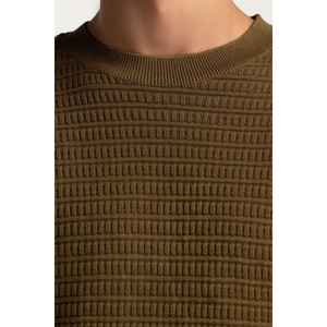 เสื้อสเวตเตอร์คอกลมแขนสั้นผู้ชาย ผ้าฝ้าย 100% สำหรับฤดูหนาว ระบายอากาศได้ดี พิมพ์ลายโลโก้ตัวอักษร MN-SWT-WS24-012 - Product Image 4