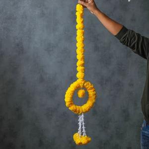 Haldi ที่เป็นมิตรต่อสิ่งแวดล้อมฉากหลังของดอกดาวเรืองเทียมหลอดไฟสำหรับตกแต่งพวงมาลัยดอกดาวเรืองงานฝีมืออันศักดิ์สิทธิ์ - Product Image 3