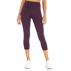 Vêtements de sport en spandex avec logo personnalisé, pantalon de yoga taille haute pour femmes, vêtements de fitness pour la salle de sport, leggings de yoga qui rehausse les fesses - Product Image 1