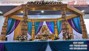 Thème jardin exclusif mariage Avni Mandap royaume-uni Grand mariage en plein air cérémonie de mariage en plein air Mandaps en plein air mariage Hindu vidthis sculpté Mandap - Product Image 6