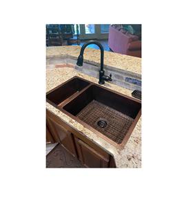 Handmade copper <b>kitchen</b> sink ideal <b>for</b> modern <b>kitchens</b> with rustic charm durability and timeless appeal - Product Image 4